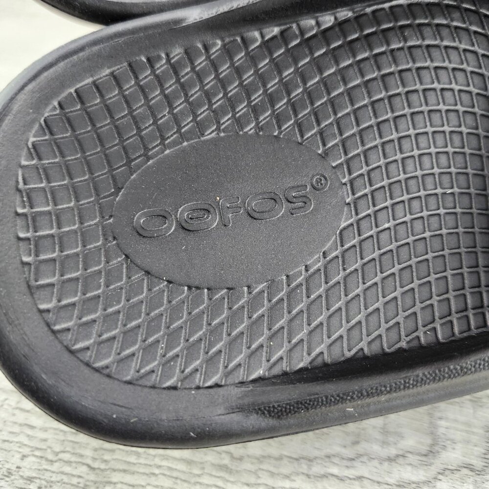OOFOS OOAHH Slide Impact Absorption Recovery Sandals, Size W10/M8 Black New - Picture 9 of 14
